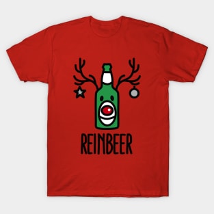 Reinbeer Reindeer Beer funny ugly Christmas pun funny xmas T-Shirt